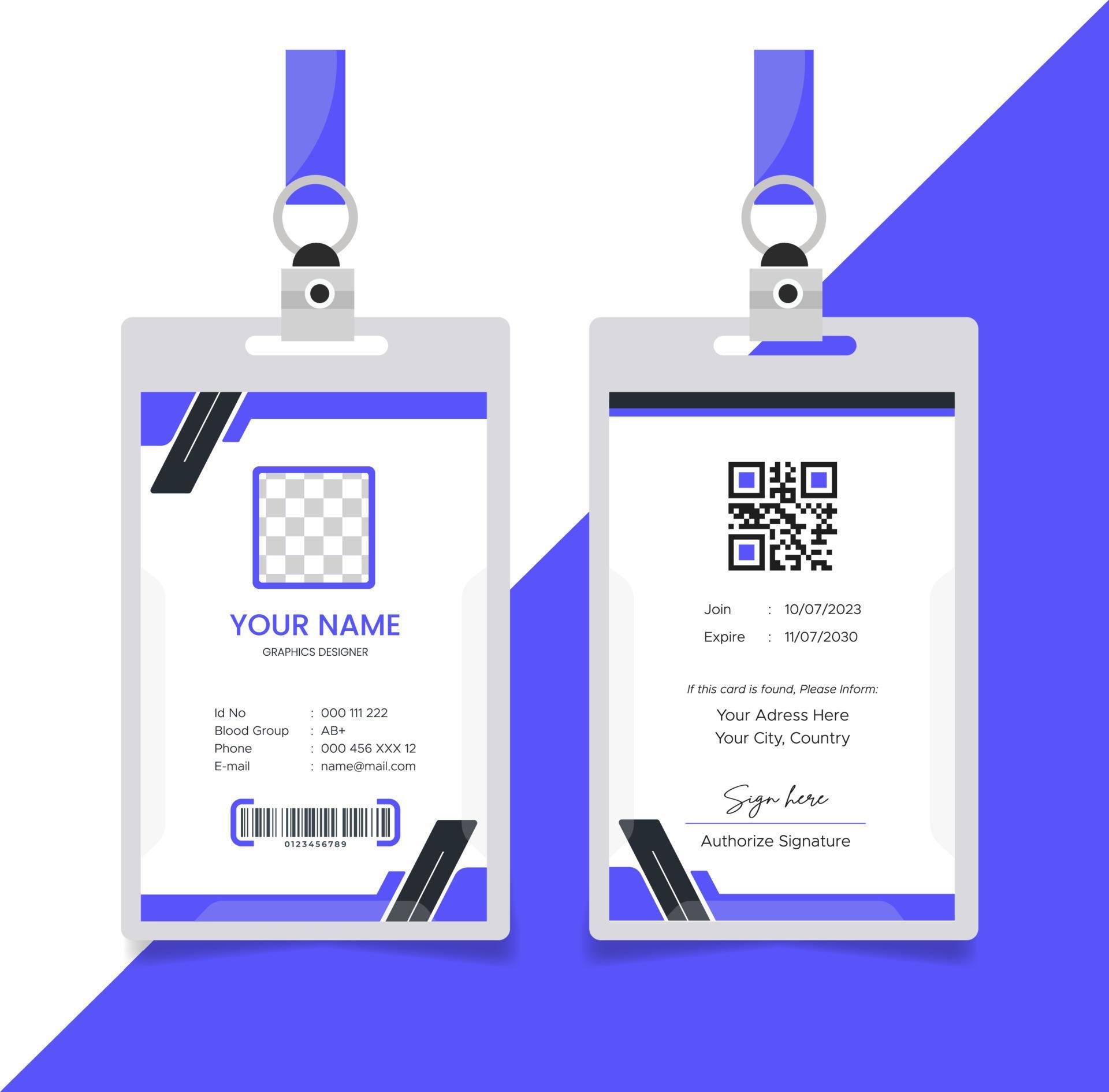 ID Card design template. Suitable for companies, corporates, offices
