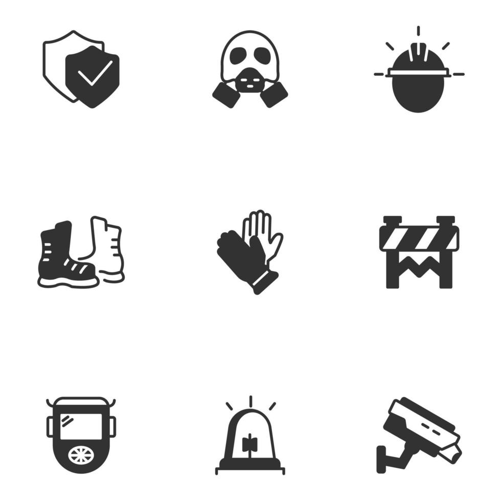 work safety icons set . work safety pack symbol vector elements for infographic web