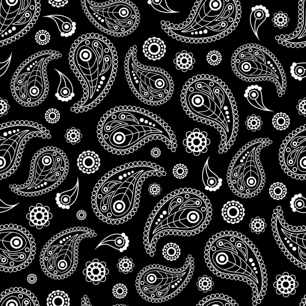 Seamless pattern with Paisley ornaments for bandana, kerchief, scarf vector