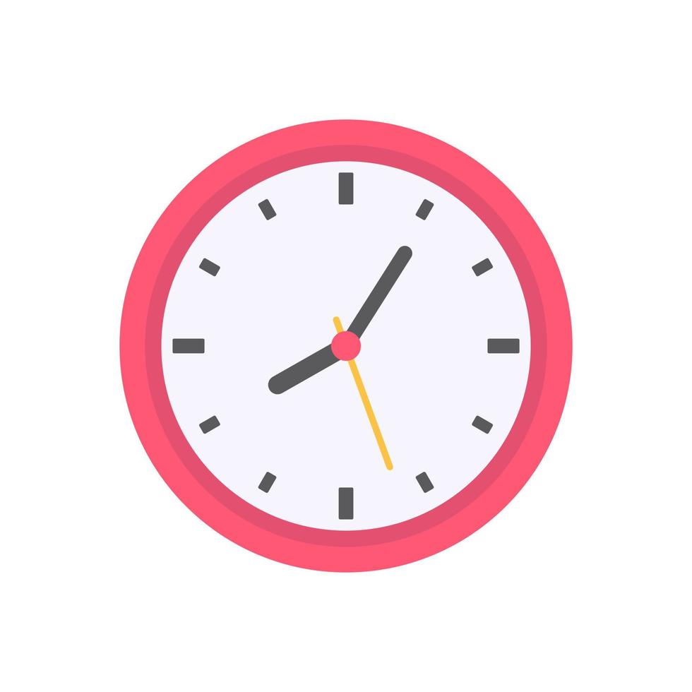 The round clock face shows the scheduled time. vector