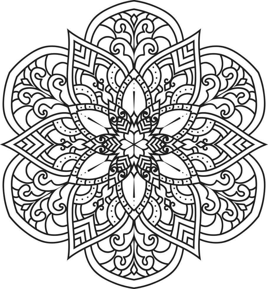 Mandala pattern art background Black and White vector
