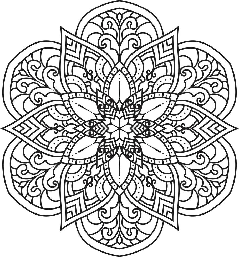 Mandala pattern art background Black and White vector
