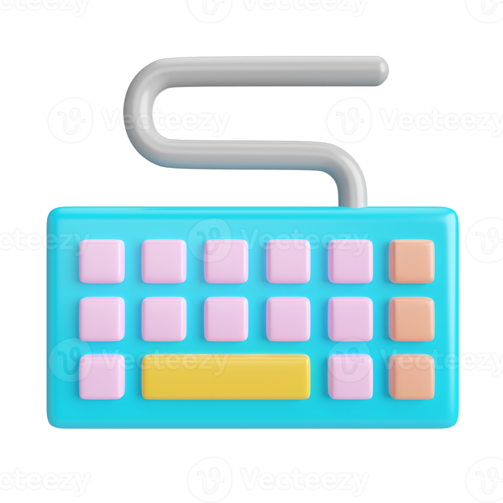 Tastatur 3D-Illustrationssymbol png