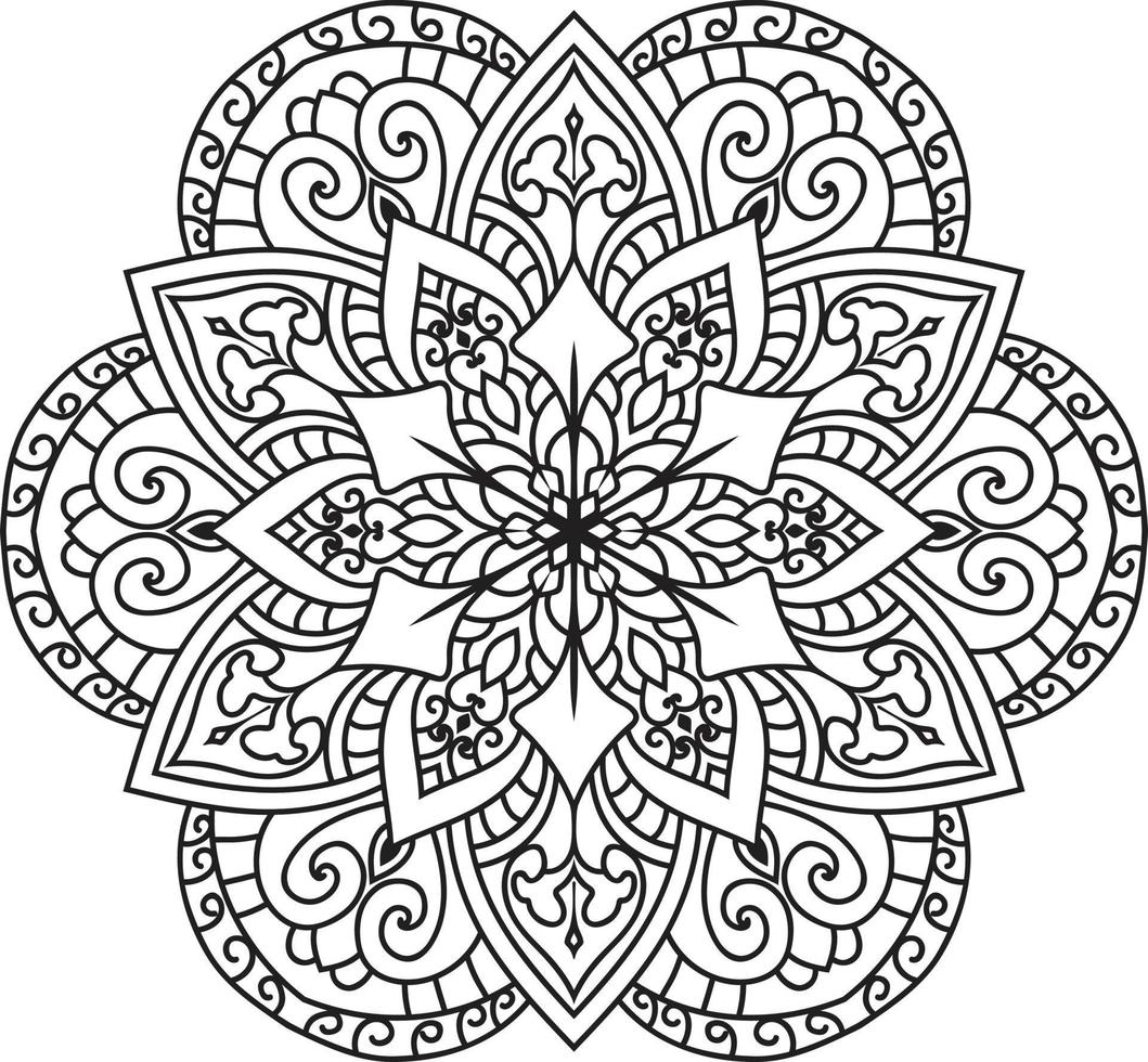 Decorative Mandala pattern art background Black and White vector