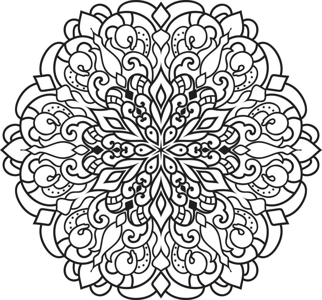 Decorative Mandala pattern art background Black and White vector