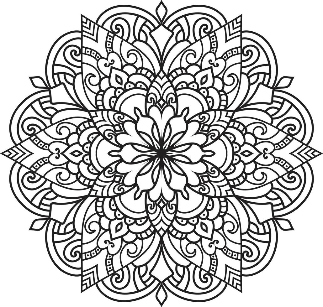 Decorative Mandala pattern art background Black and White vector