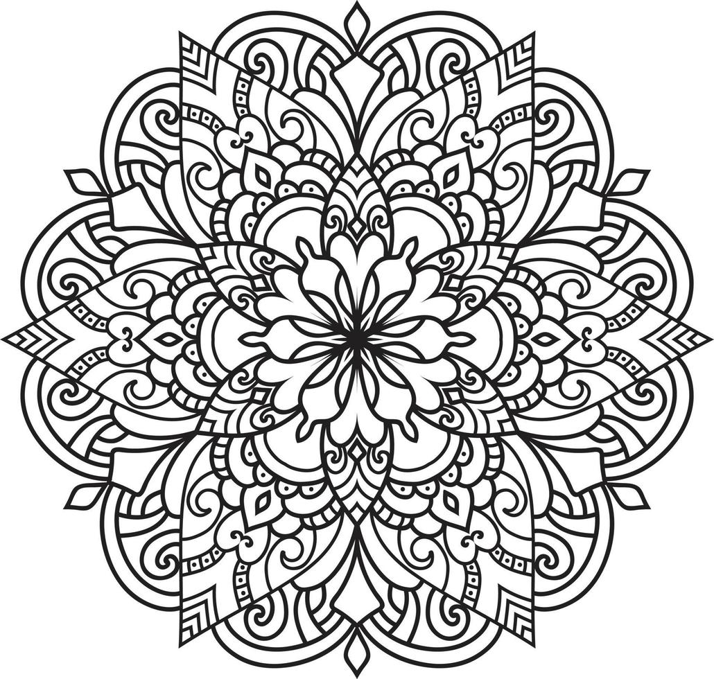 Decorative Mandala pattern art background Black and White vector