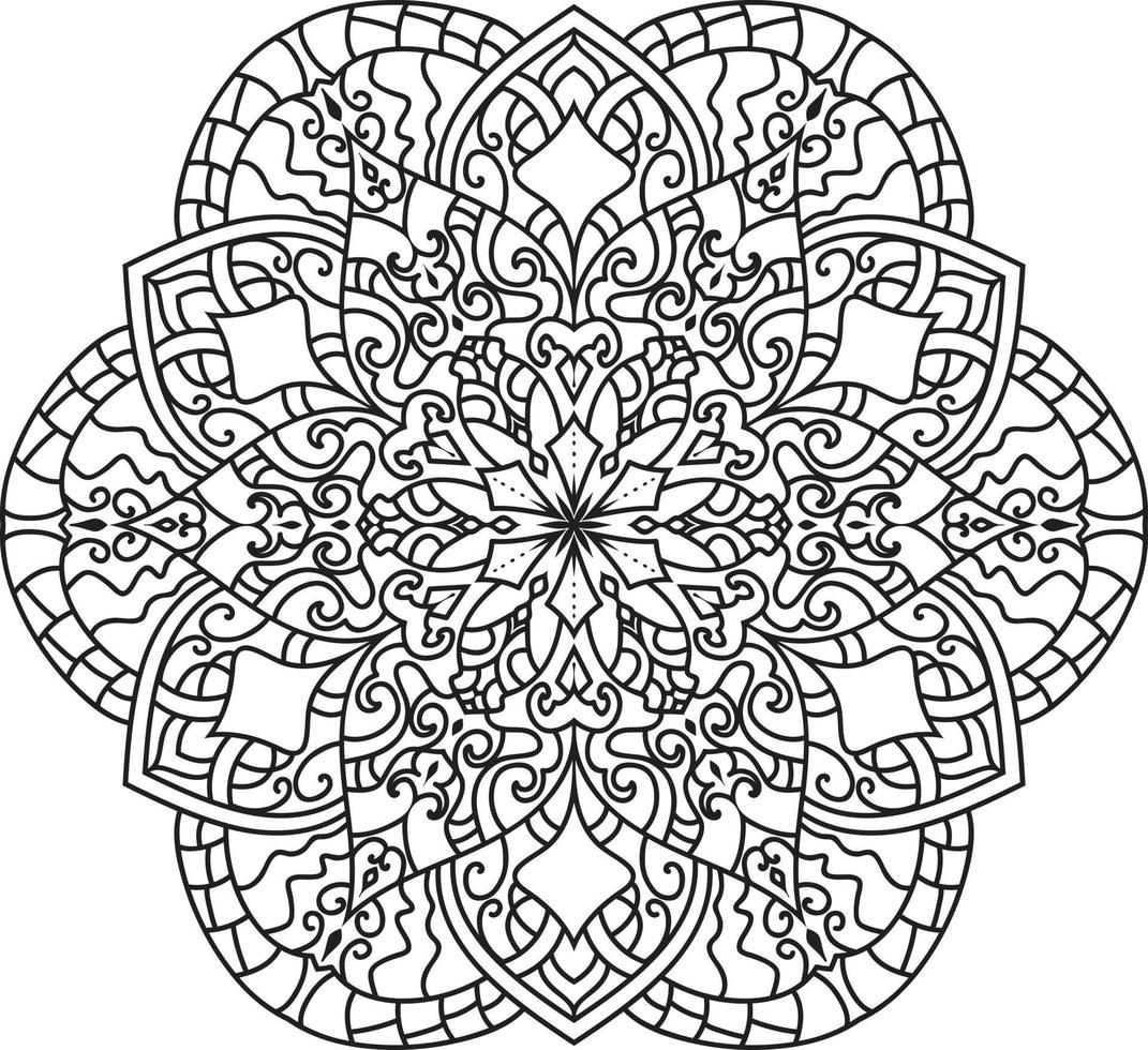 Decorative Mandala pattern art background Black and White vector