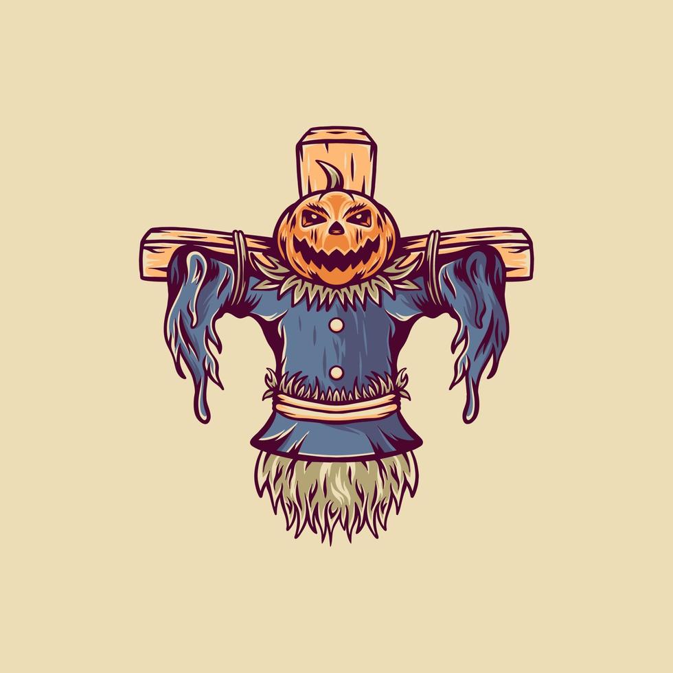 calabaza halloween retro ilustración vector