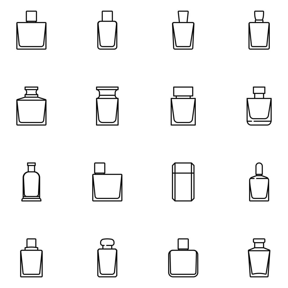 Perfume Line Icon Set Vector