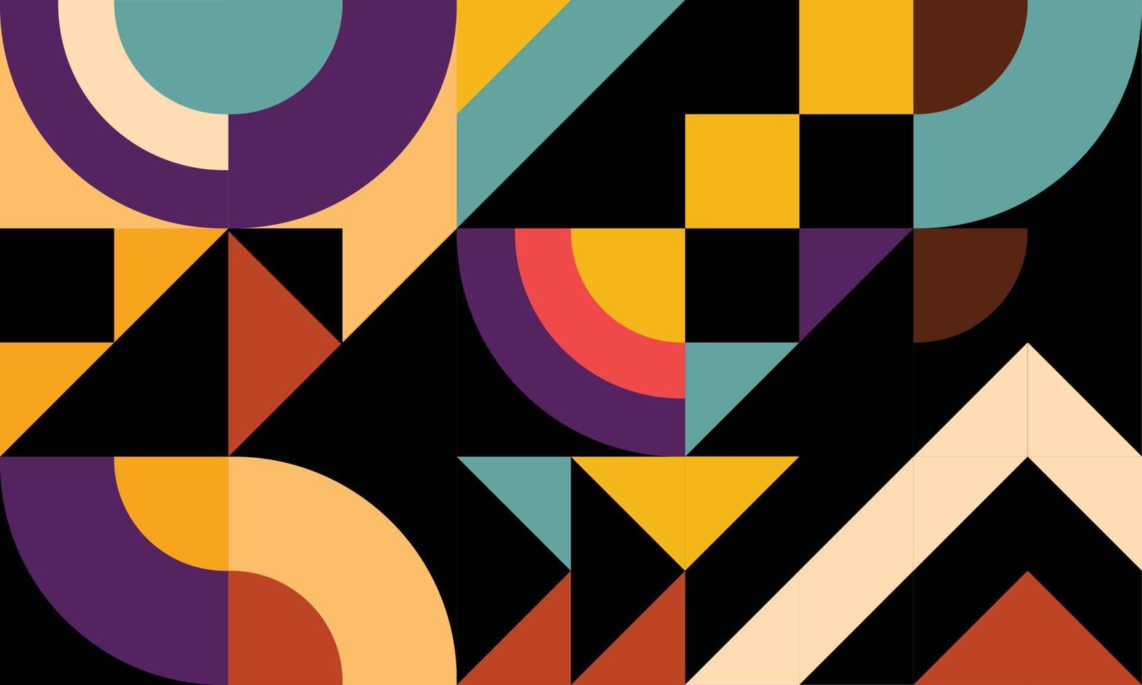 patrones geométricos abstractos de moda en múltiples colores y formas para el fondo. elemento creativo de diseño contemporáneo para la decoración del diseño de temas pop. diseño de plantilla de papel tapiz de póster y pancarta vector