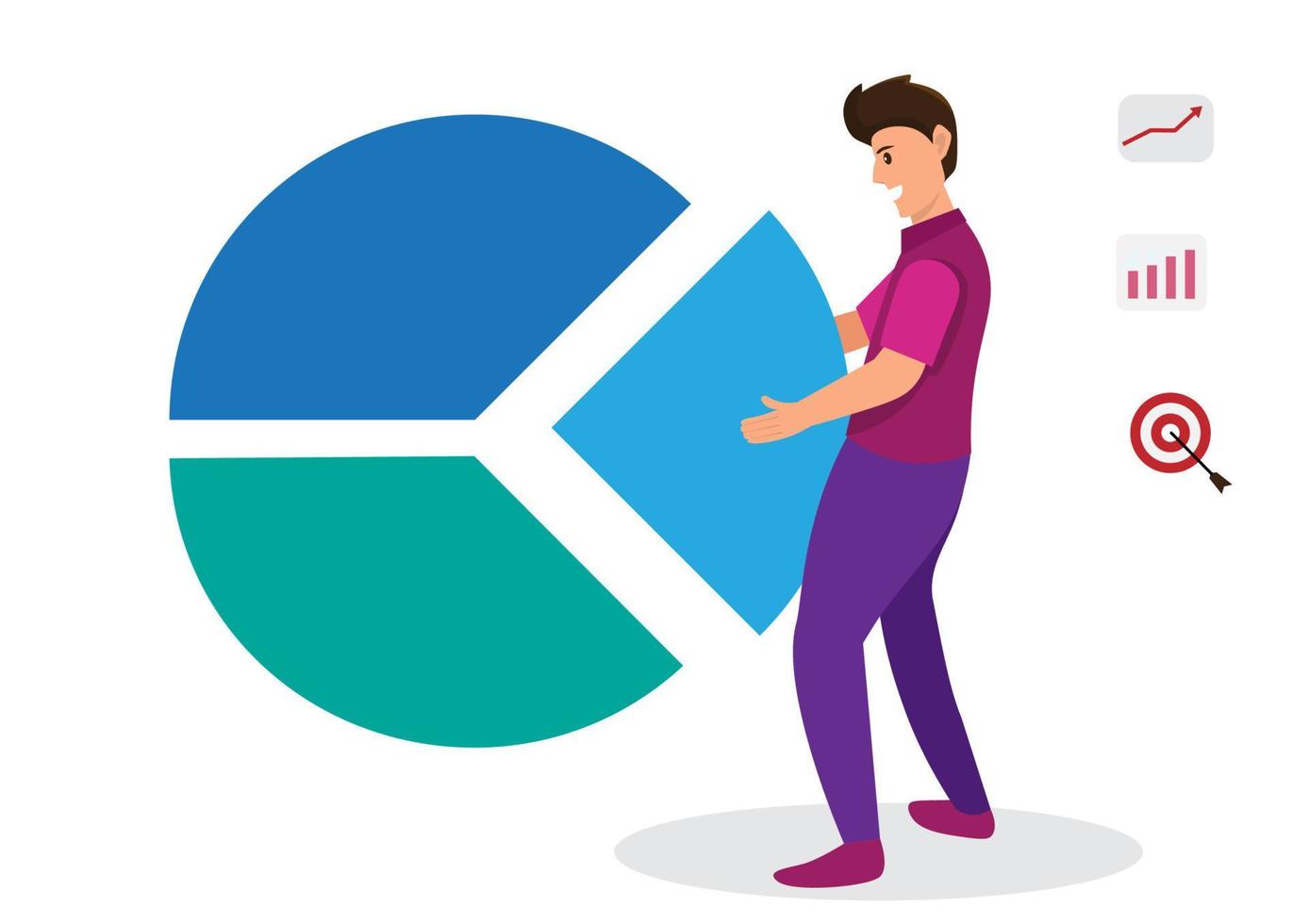 Men with aerosol sprays to dilate the bronchi and lungs. internal organs of the body health care concept vector illustration