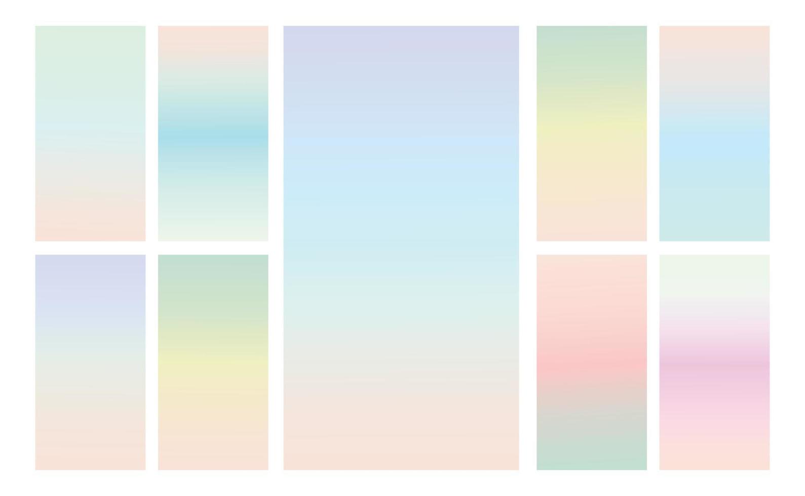 Set of multicolor Pastel gradient background. Soft pastel gradient background Template. Modern screen gradient for web vector