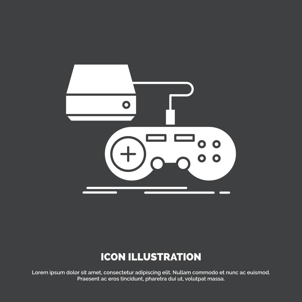 Console. game. gaming. playstation. play Icon. glyph vector symbol for UI and UX. website or mobile application