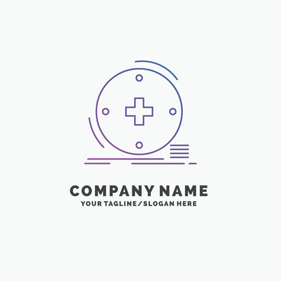 Clinical. digital. health. healthcare. telemedicine Purple Business Logo Template. Place for Tagline vector