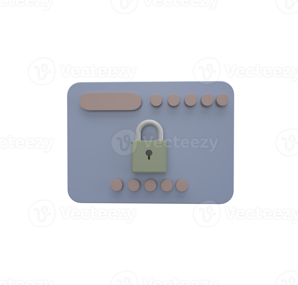 minimal 3d illustration webb data säkerhet ikon. säkra information, cyber säkra och data skydd. Integritet information png