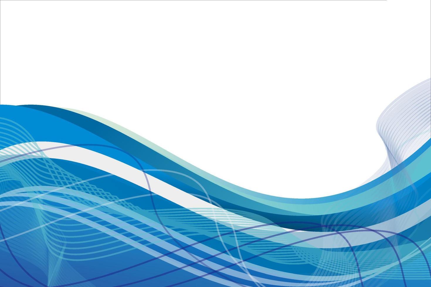 Blue gradient abstract wave and line background vector