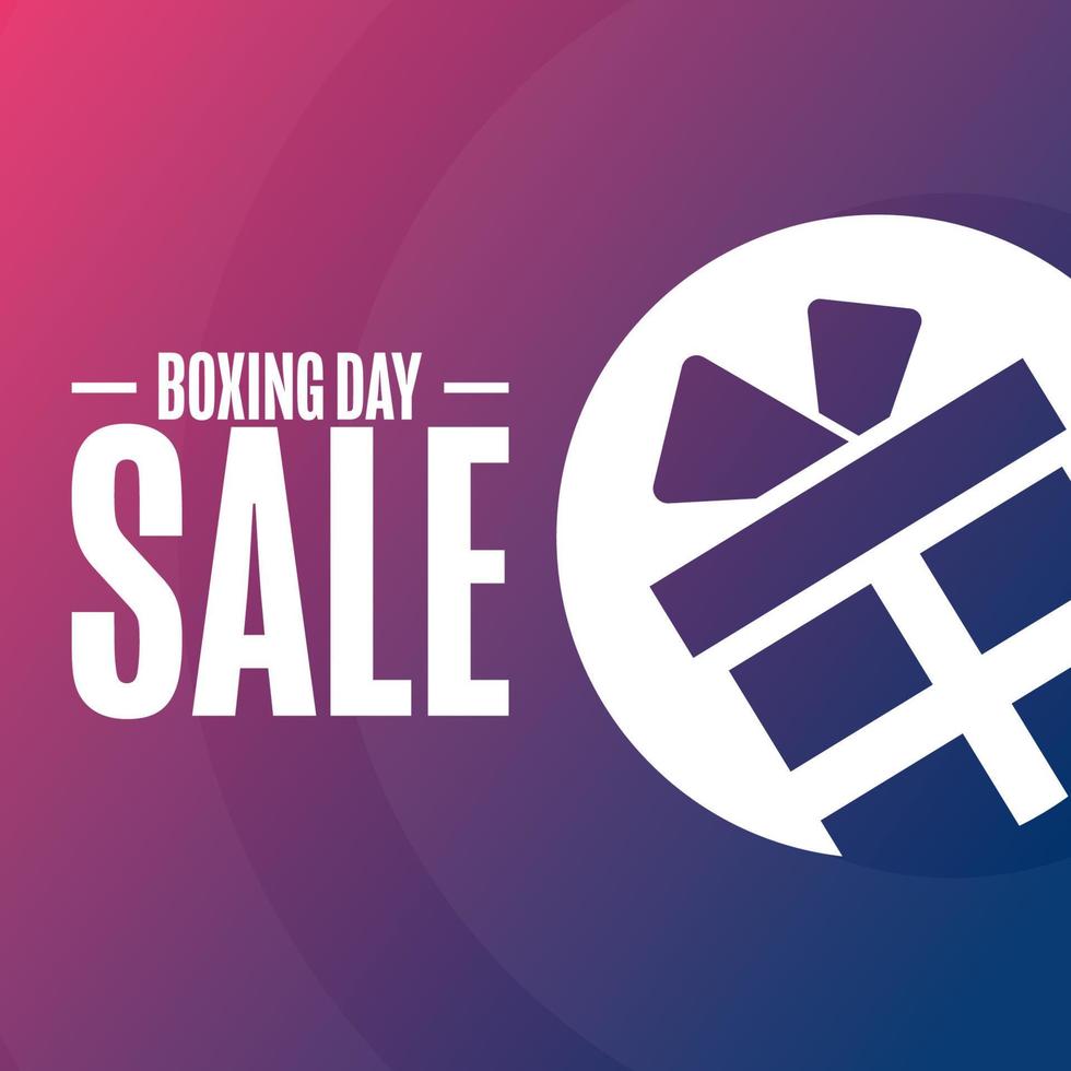 Boxing Day Sale. Holiday concept. Template for background, banner, card, poster with text inscription. Vector EPS10 illustration.