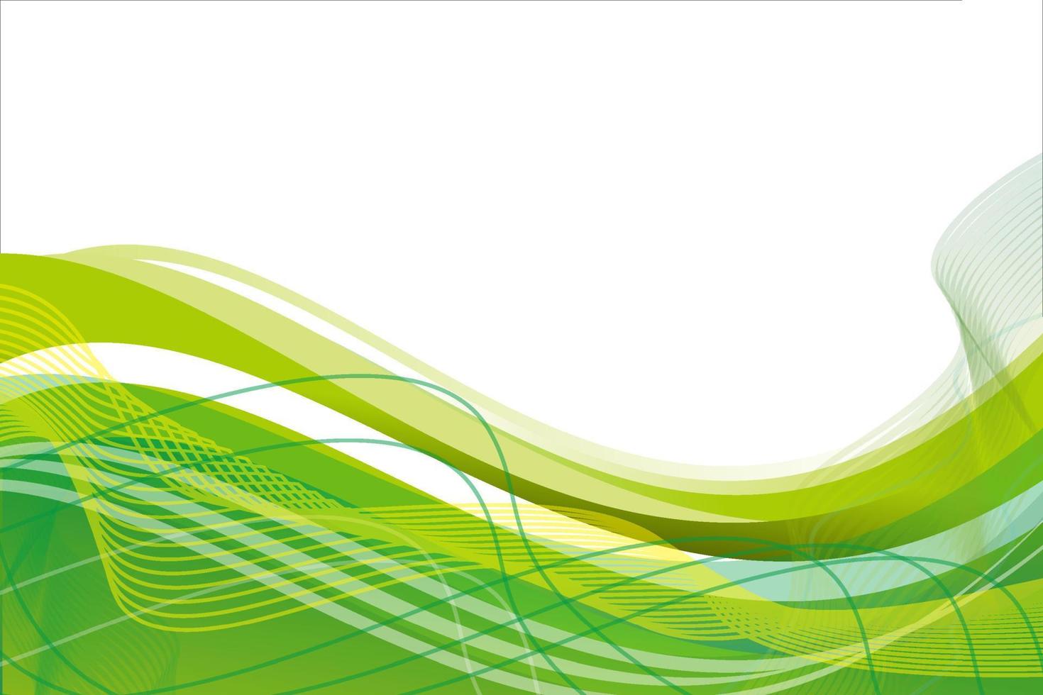Green gradient abstract wave and line background vector