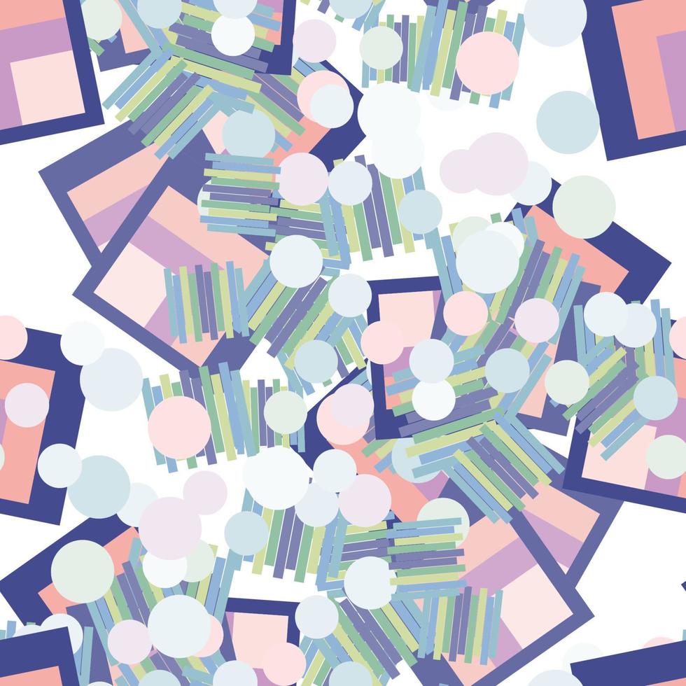 Modern striped doodle fantasy messy geometric shapes seamless pattern. Infinity abstract card, layout. Creative background with geo shapes. Textile, fabric, wrapping paper. vector