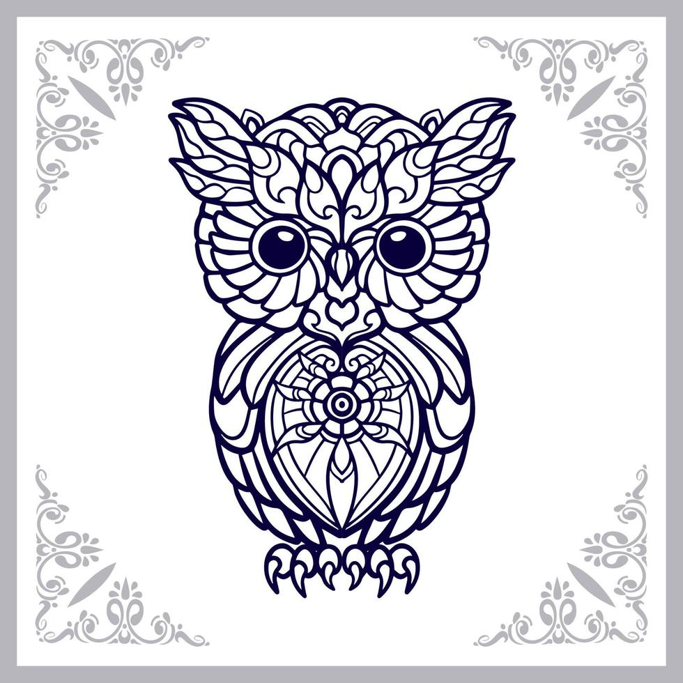 Owl bird mandala arts isolated on white background vector