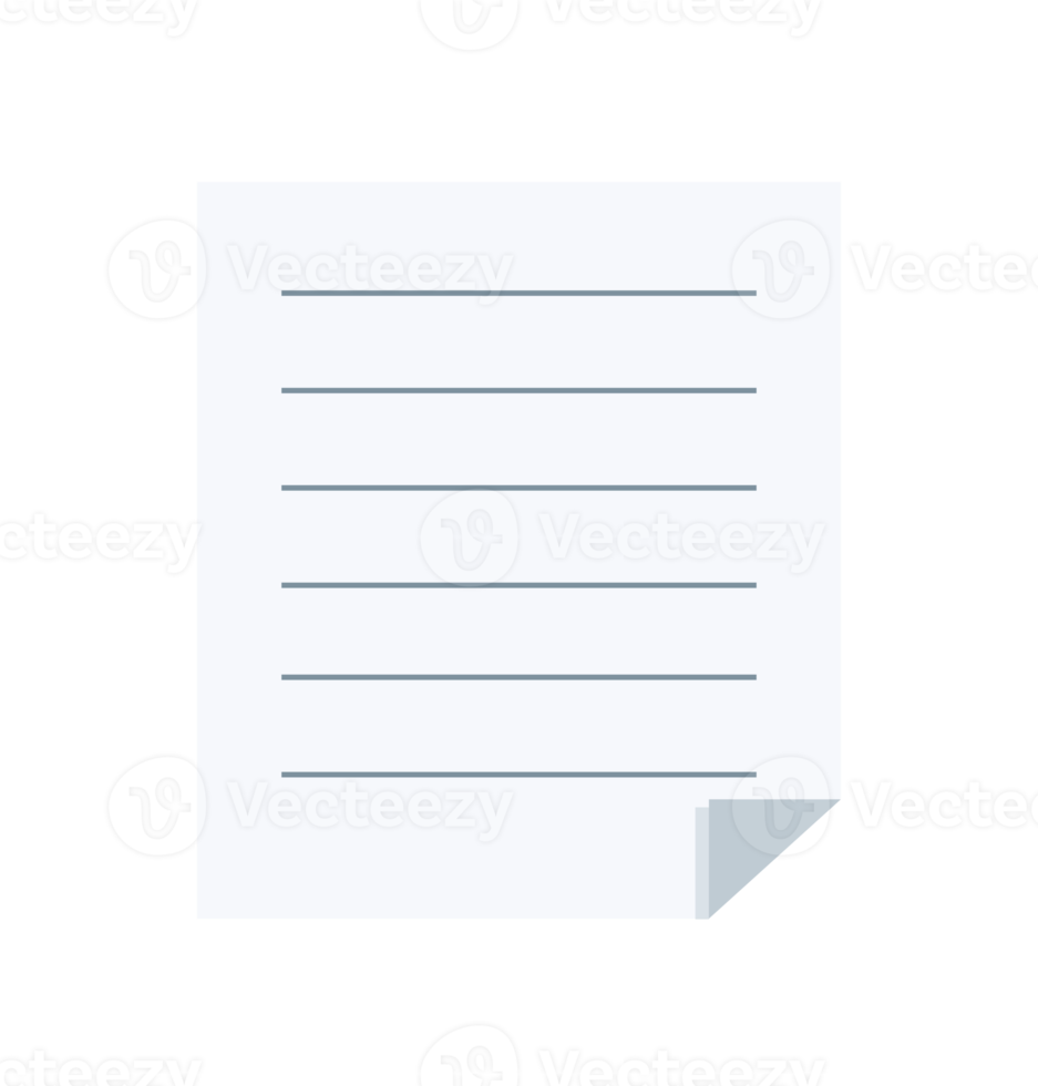 foglio file documento nel piatto png