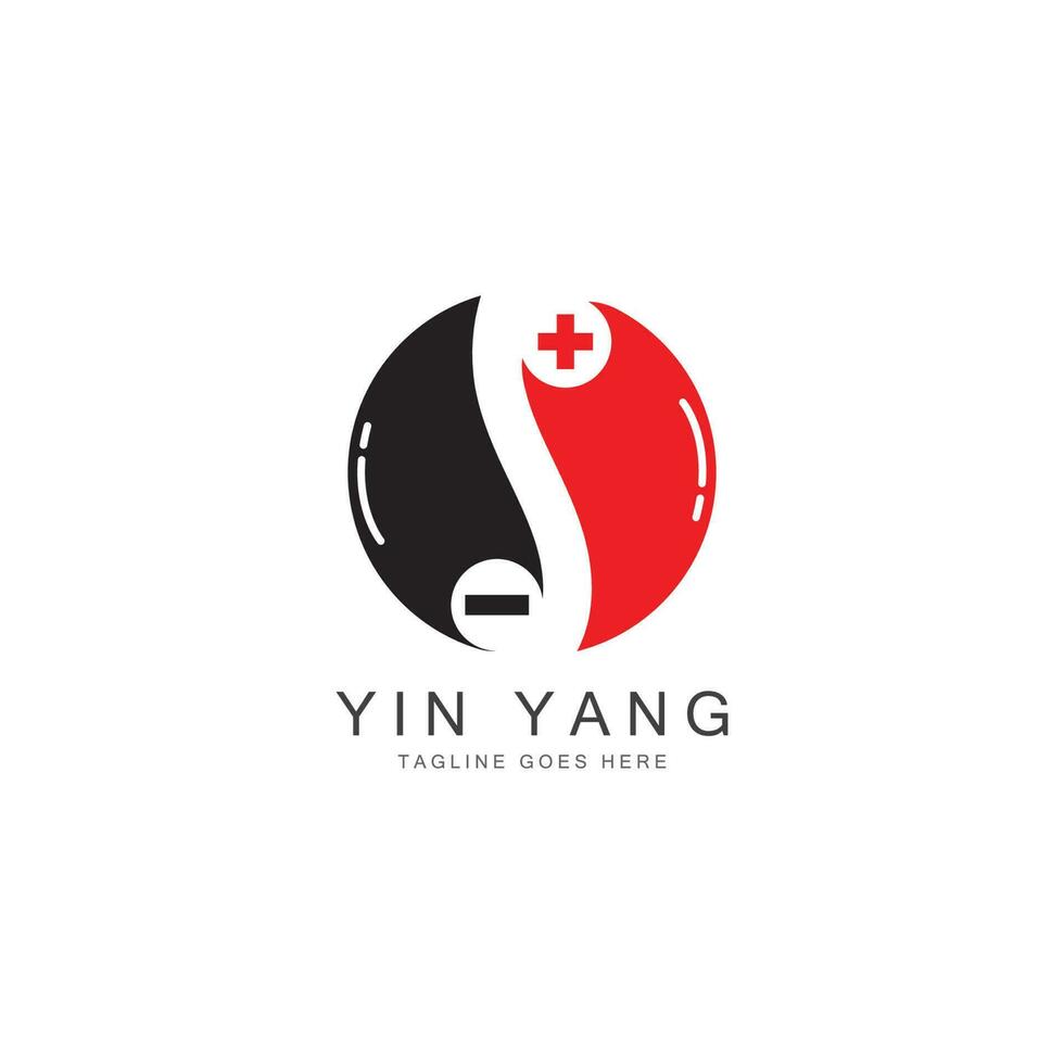 yin yang vector icon design illustration template