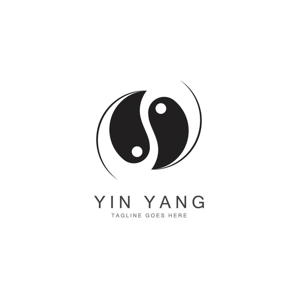 yin yang vector icon design illustration template