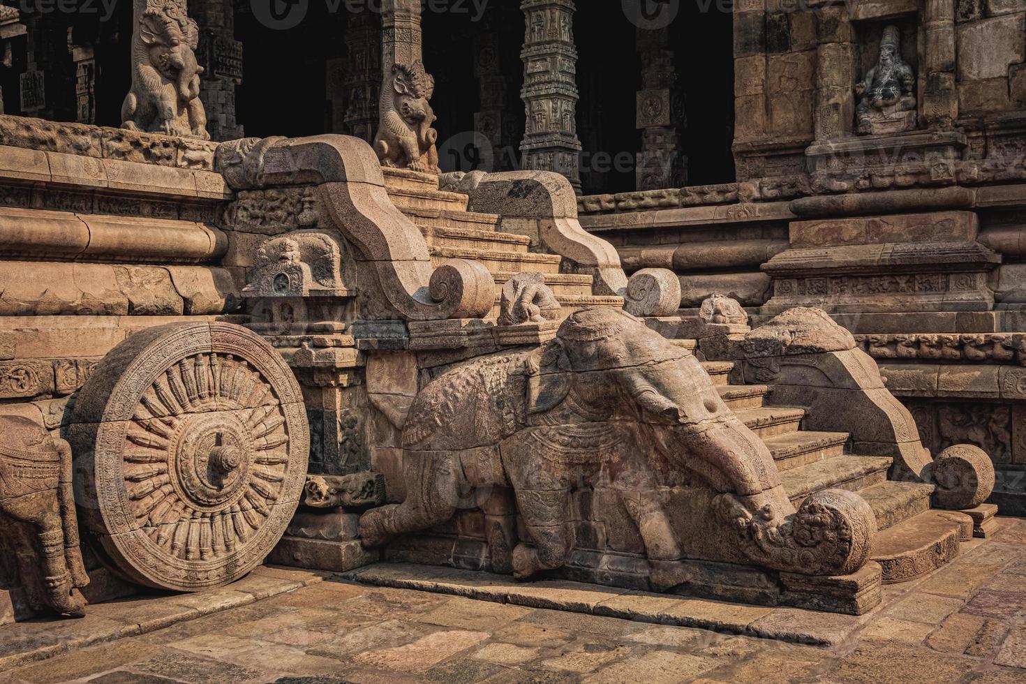 Shri Airavatesvara Temple is a Hindu temple located in Dharasuram, Kumbakonam, Tamil Nadu. It was built by Chola emperor Rajaraja-2. The temple dedicated to Shiva. It is a UNESCO World Heritage Site. photo