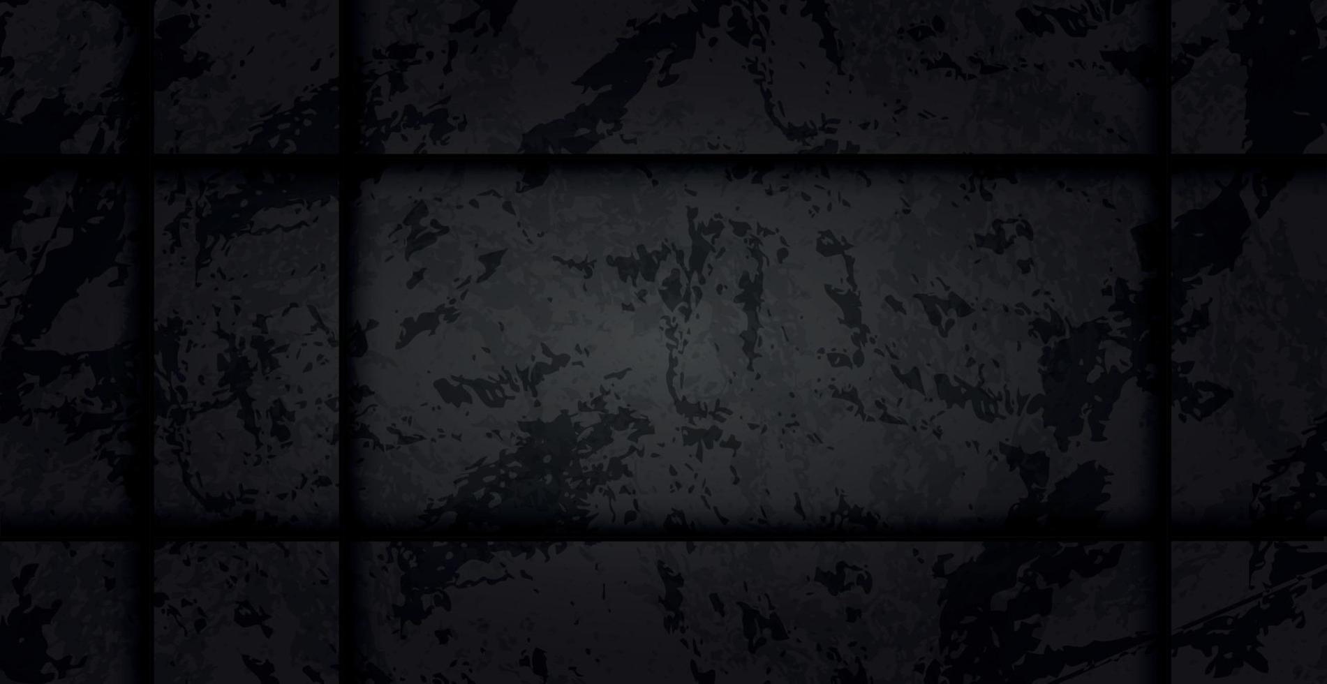 Black abstract textured grunge background wall - Vector