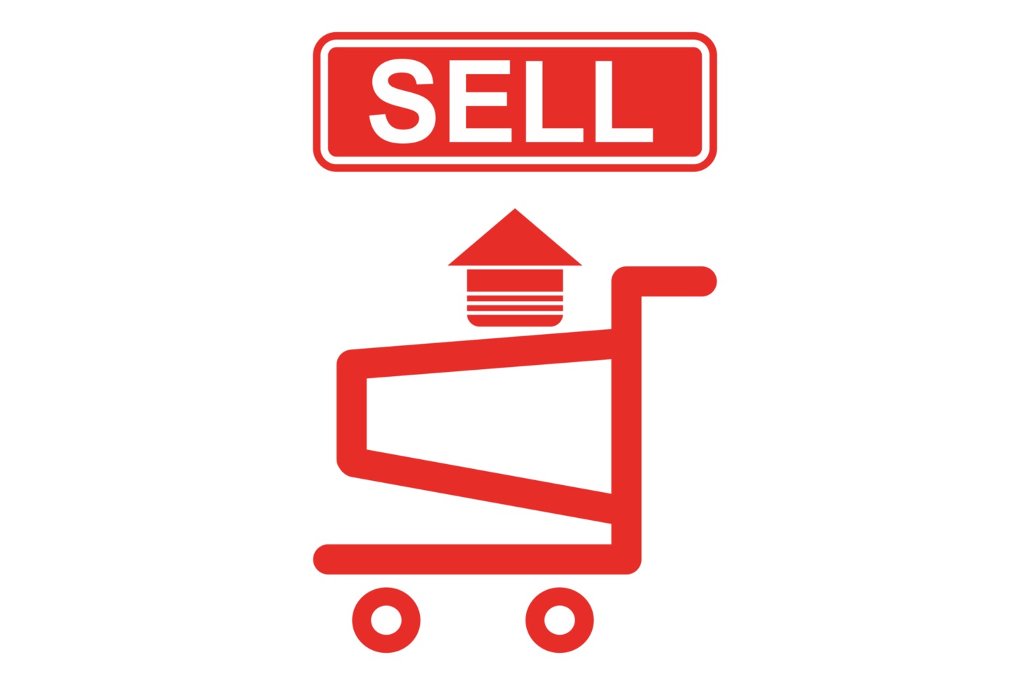 red selling trolley basket png