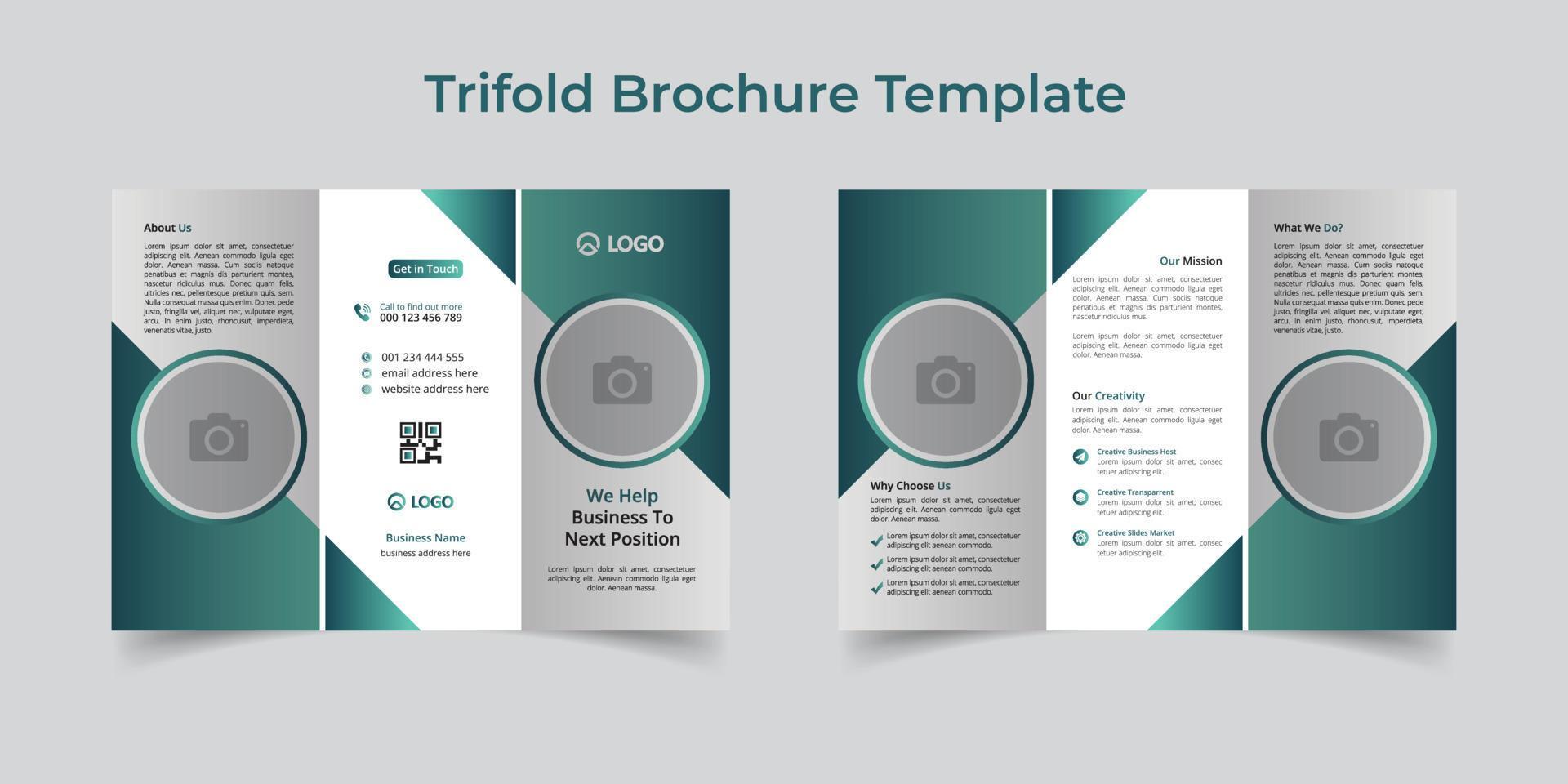 Corporate Trifold Brochure Design Template. Design Template Geometric