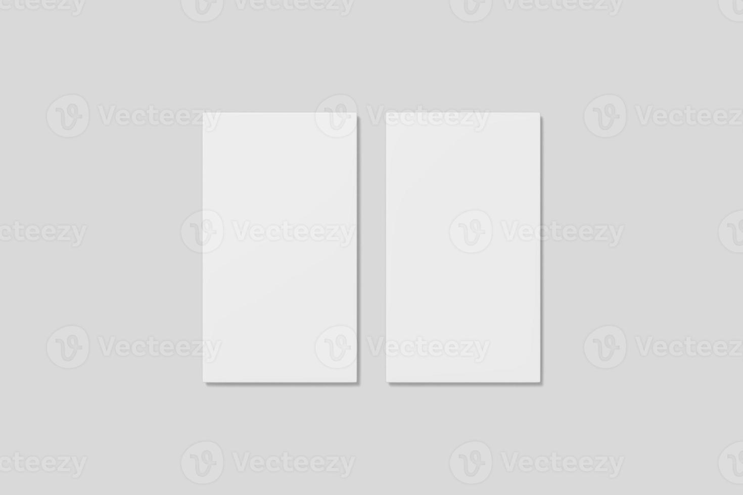 Realistic blank vertical card illustration for mockup. 3D Render. photo