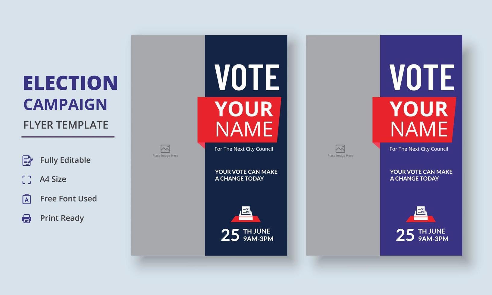Election Campaign Flyer Template, Political Campaign Flyer Template, Vote Flyer Template, Political Election Poster vector