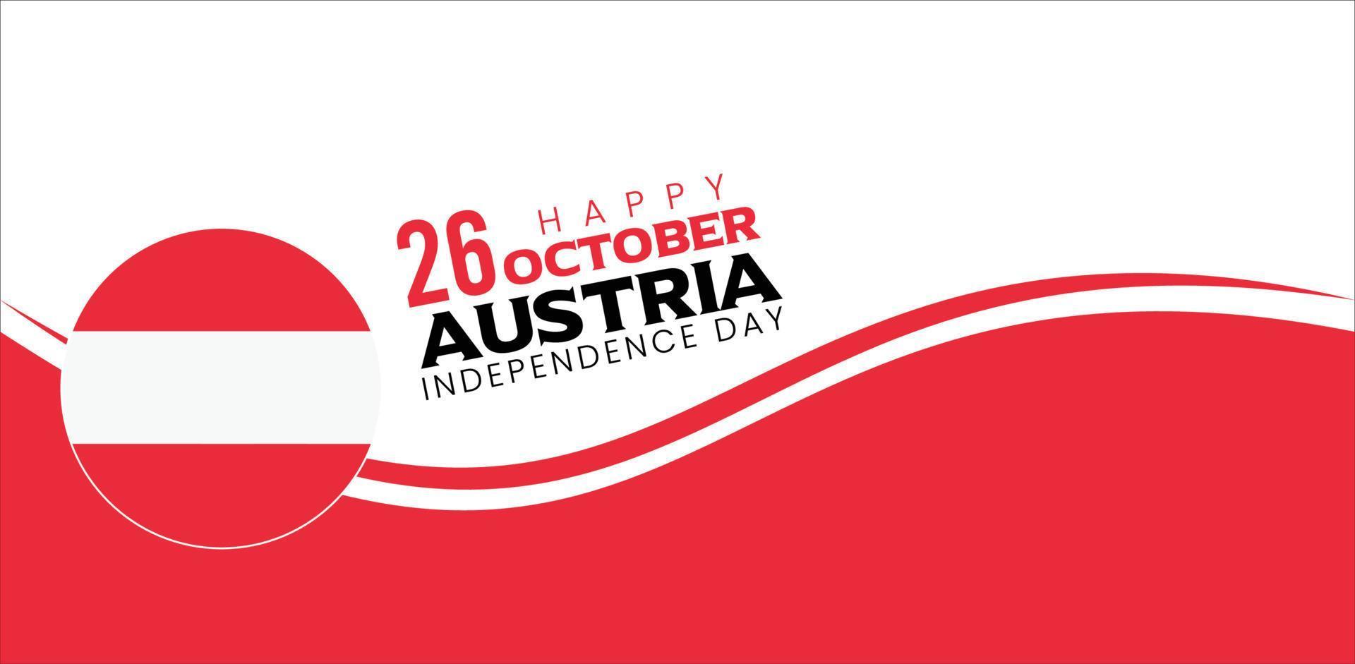 26th October Austria Independence Day Celebrating vector