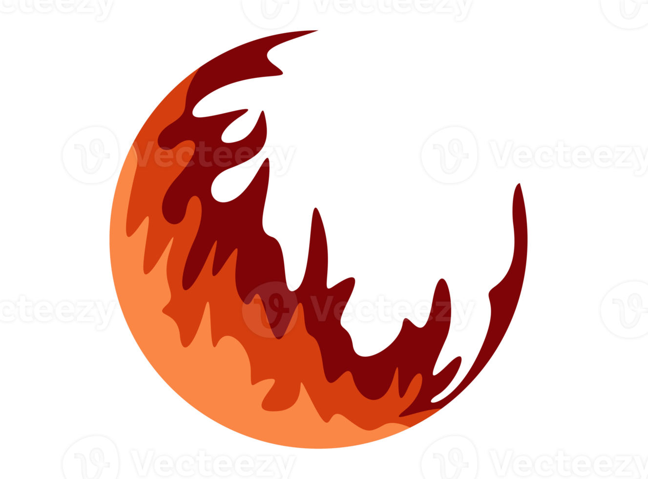 logo d'icône de cercle de feu couvant png