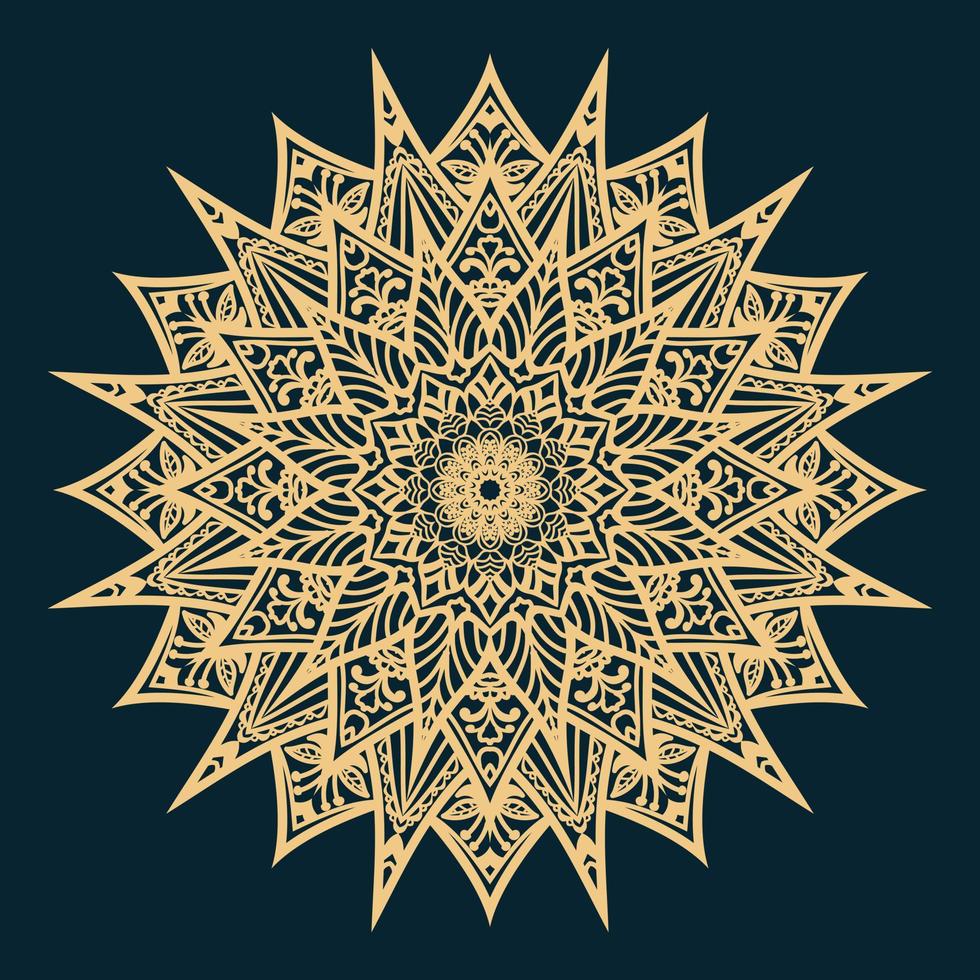 Modern golden color mandala background unique design and good look. vector