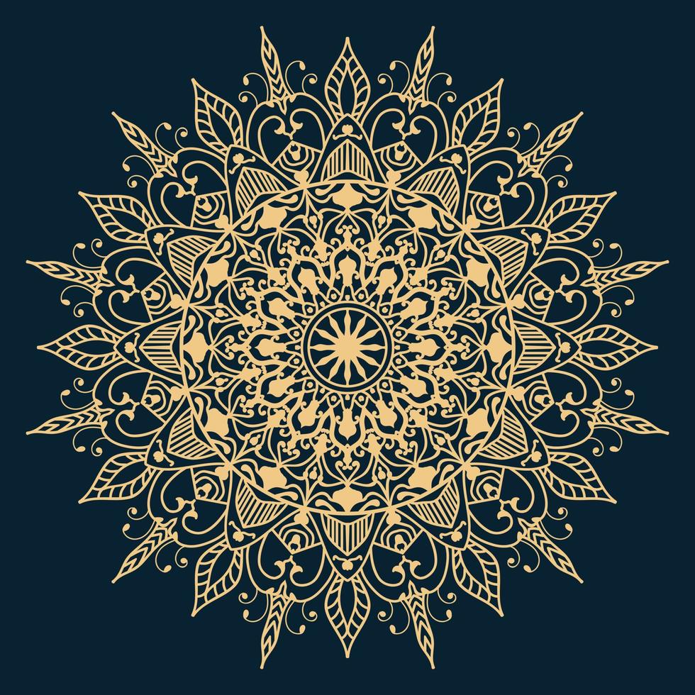 Modern golden color mandala background unique design and good look. vector