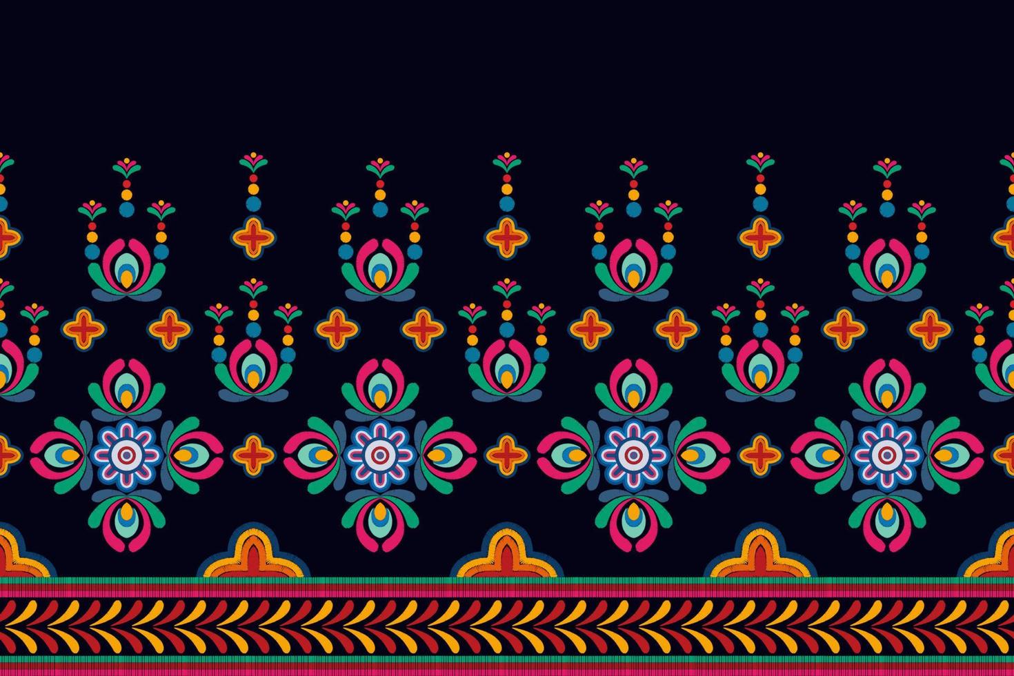 Ikat ethnic seamless pattern decoration design. Aztec fabric carpet boho mandalas textile decor wallpaper. Tribal native motif ornaments Ikkat traditional embroidery vector Hungarian polish Moravian