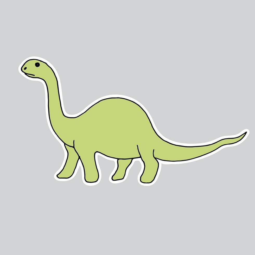 Vector hand drawn dinosaur sticker.