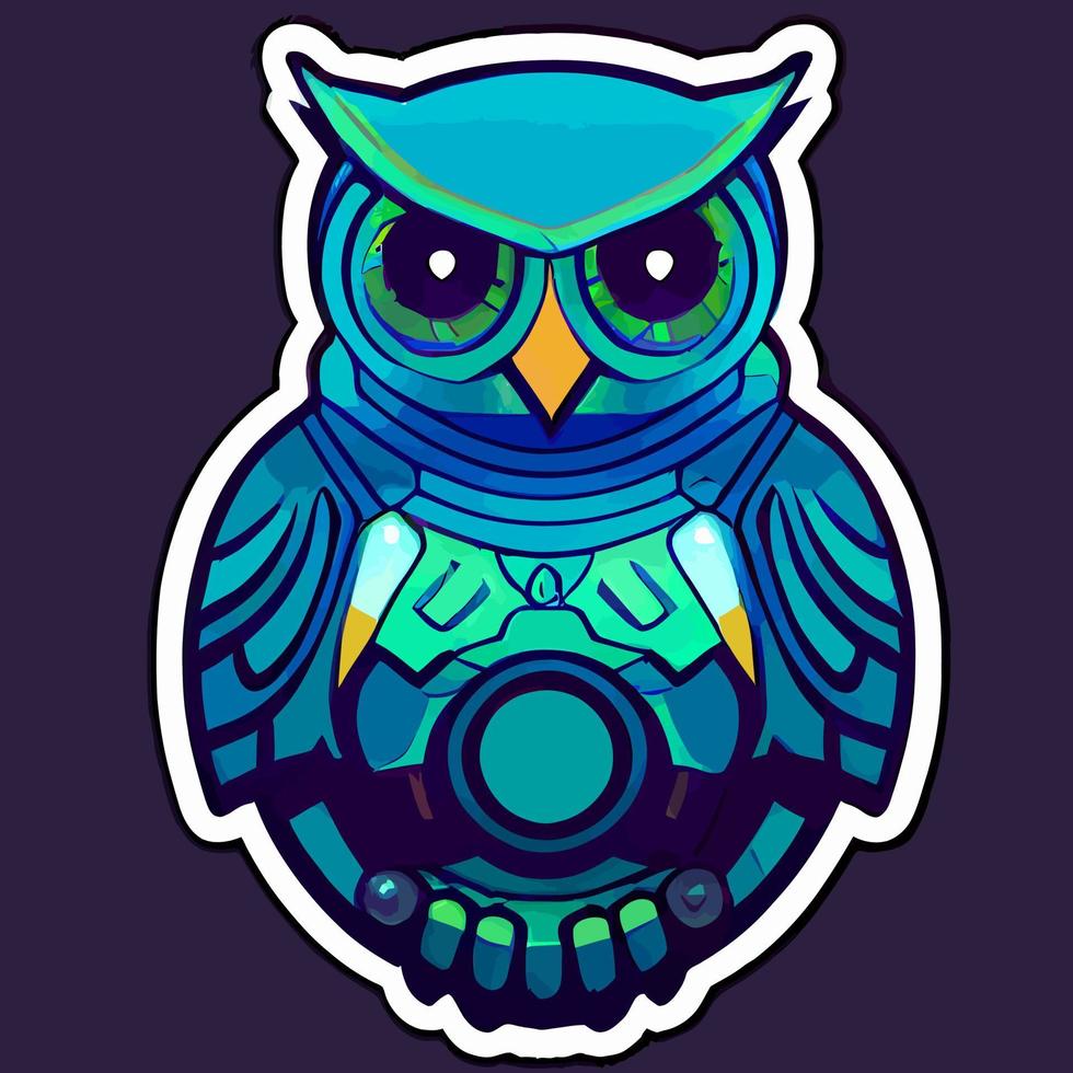 illustration vector of owl with armored green isolated good for e-sport logo or mascot