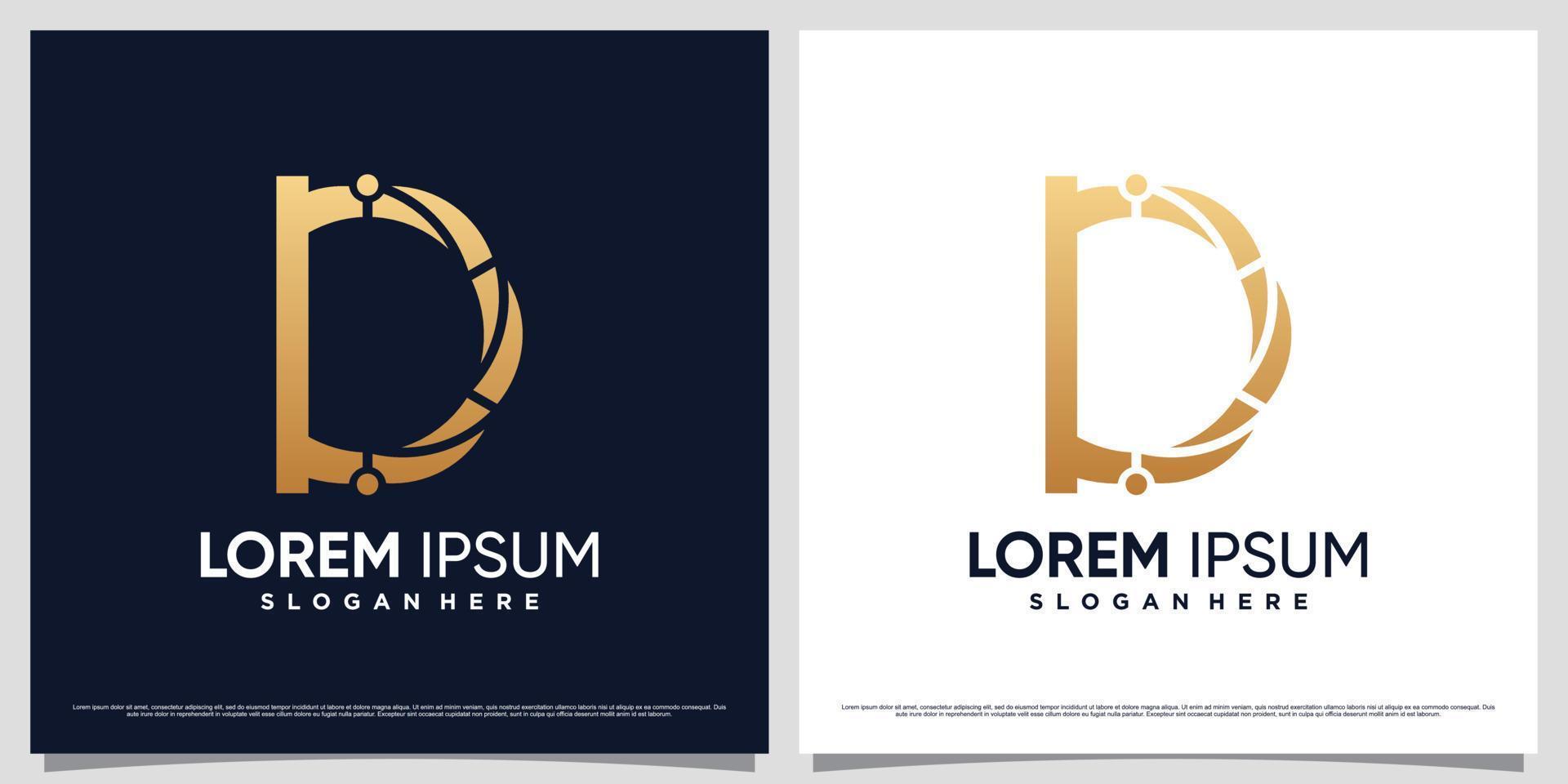 plantilla de diseño de logotipo monograma letra d con concepto único y elemento creativo vector