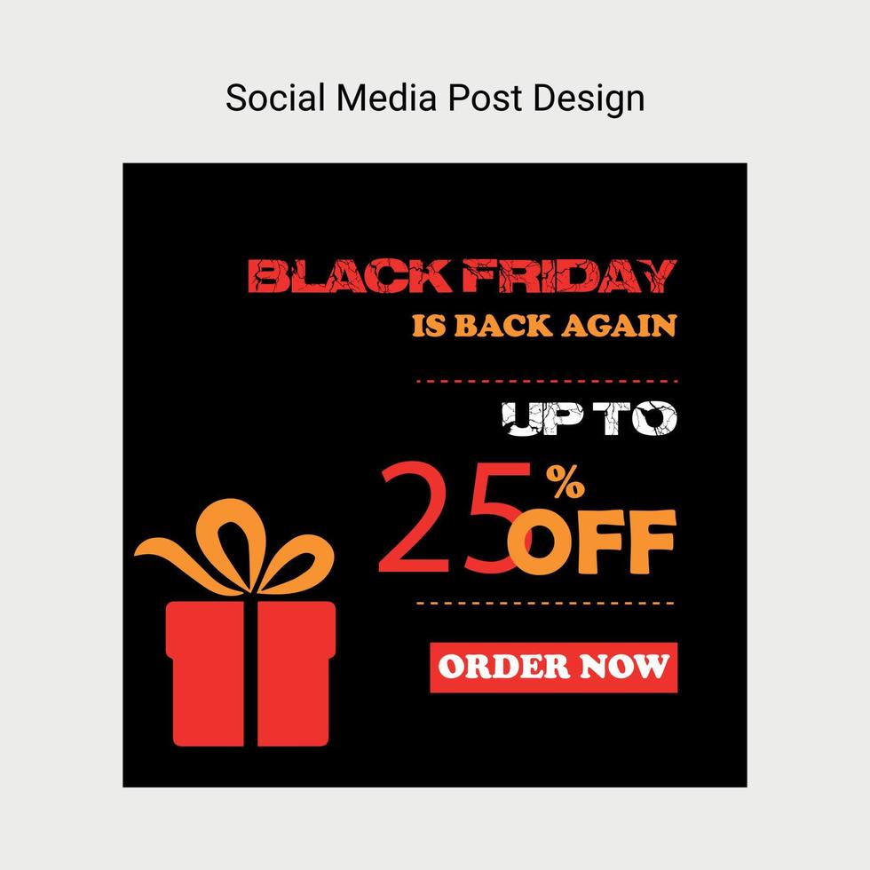 Black Friday sale social media ads for Facebook Instagram Twitter and more vector