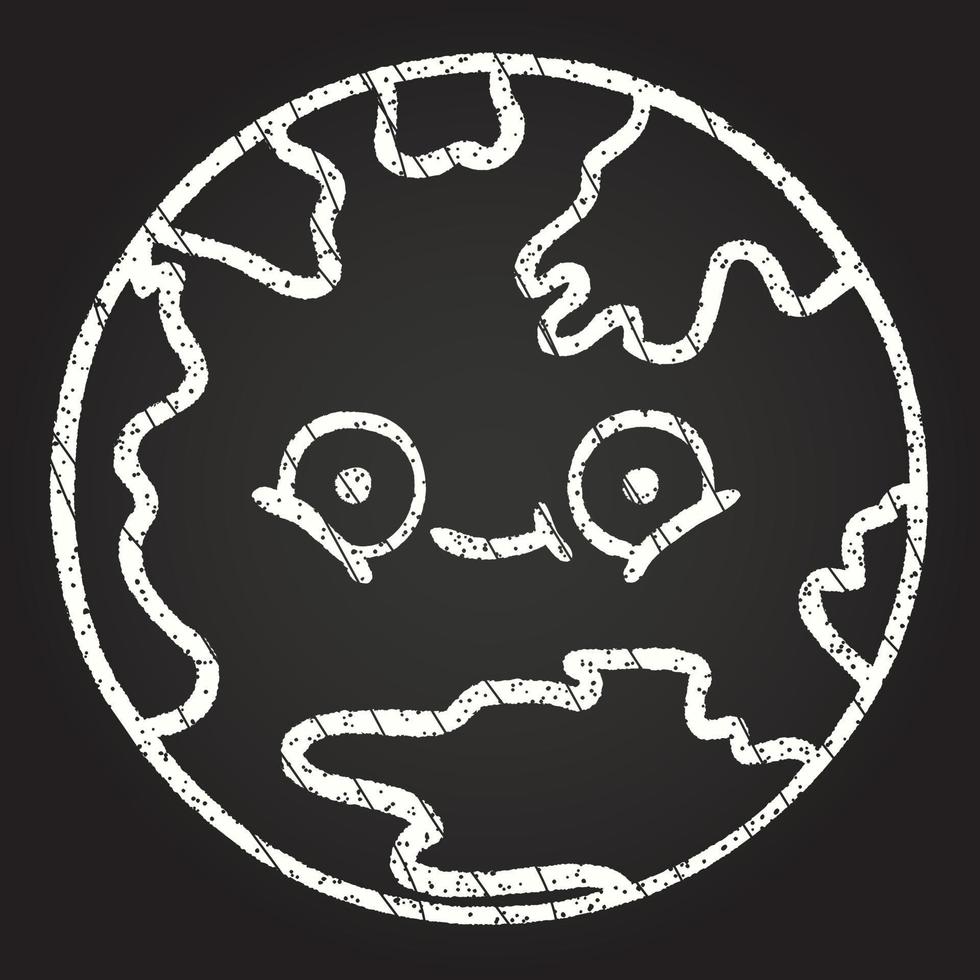 Planet Earth Chalk Drawing vector