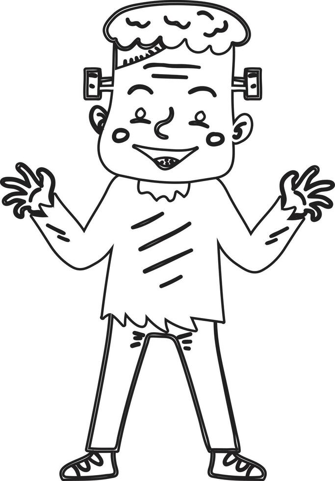 Halloween line art e ilustraciones para colorear vector