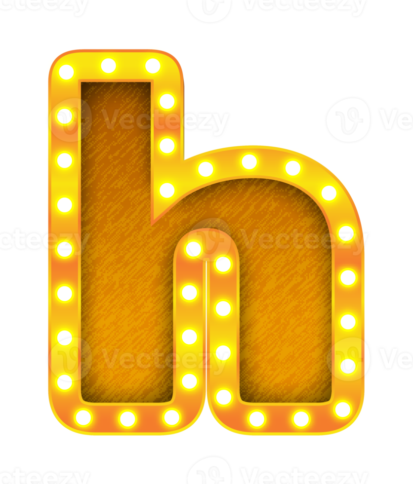 h rétro cinéma ampoule signe alphabet png