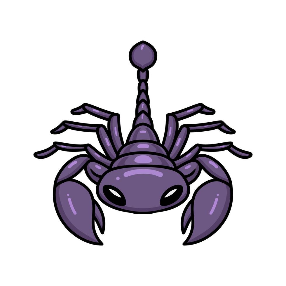 Cute purple scorpion cartoon character vector
