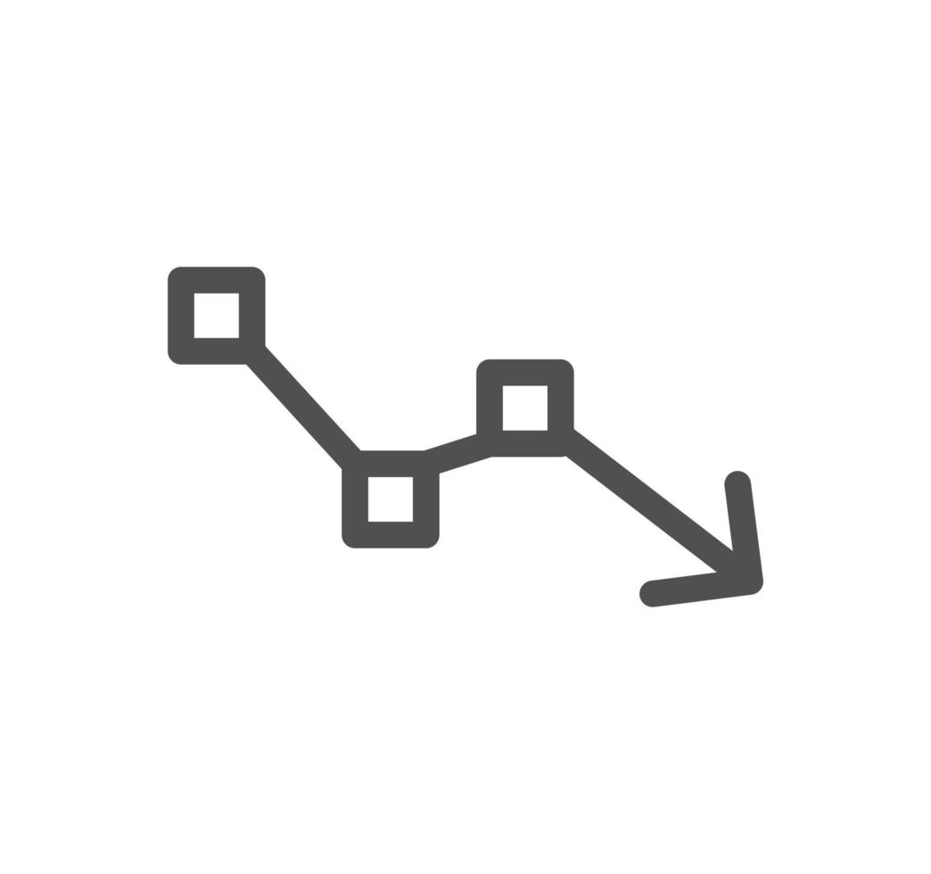 Graph icon outline and linear vector. vector