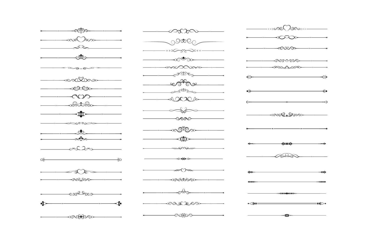 Classical Ornamental Divider Lines vector