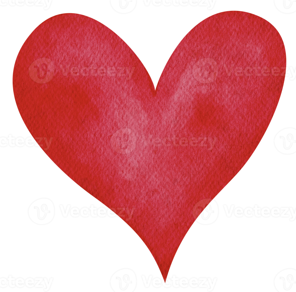 red heart watercolor illustration drawing png